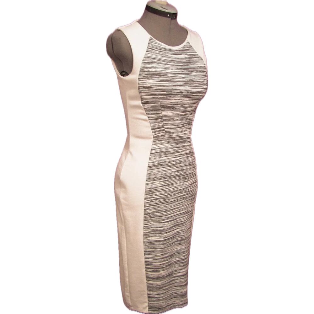 H&M Sheath Dress Hourglass Black & White Sz M Stretchy